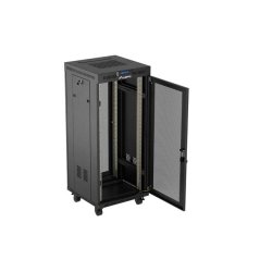 RACK CABINET 19" FREE-STANDING 27U/600X600 (FLAT PACK) WITH MESH DOOR LCD BLACK LANBERG V2