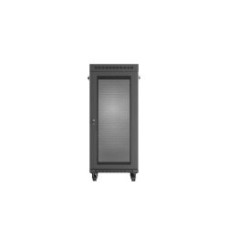 RACK CABINET 19" FREE-STANDING 27U/600X600 (FLAT PACK) WITH MESH DOOR LCD BLACK LANBERG V2