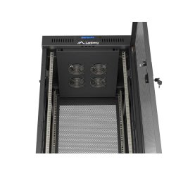 RACK CABINET 19" FREE-STANDING 27U/600X600 (FLAT PACK) WITH MESH DOOR LCD BLACK LANBERG V2