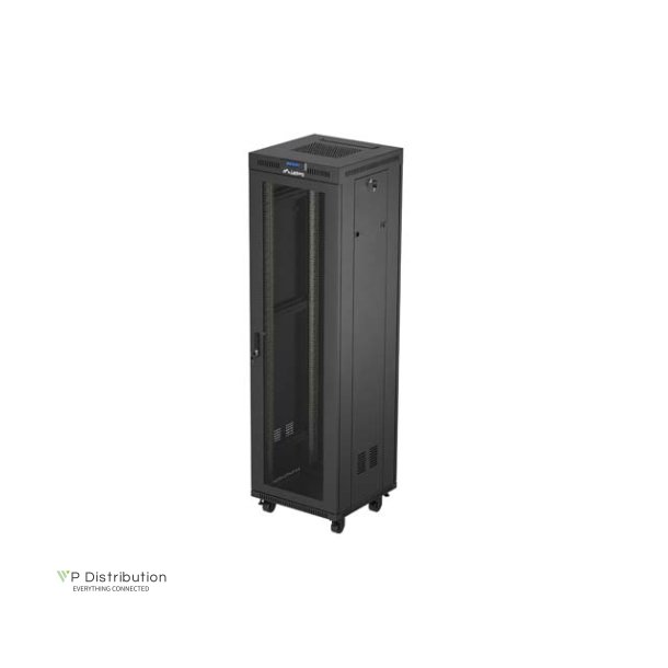 RACK CABINET 19" FREE-STANDING 42U/600X600 (FLAT PACK) WITH MESH DOOR LCD BLACK LANBERG V2