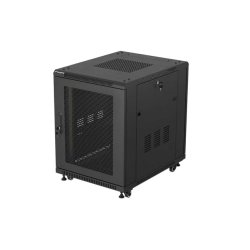 RACK CABINET 19" FREE-STANDING 15U/600X800 (FLAT PACK) WITH MESH DOOR BLACK LANBERG