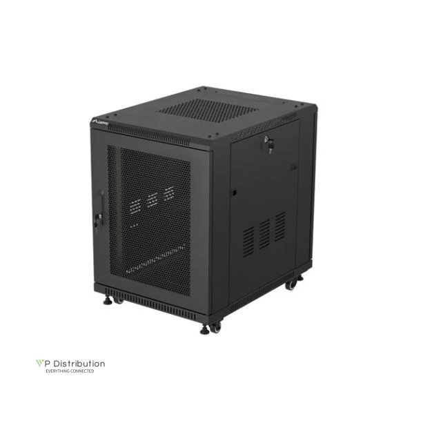 RACK CABINET 19" FREE-STANDING 15U/600X800 (FLAT PACK) WITH MESH DOOR BLACK LANBERG