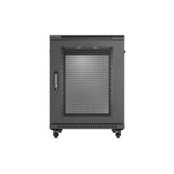 RACK CABINET 19" FREE-STANDING 15U/600X800 (FLAT PACK) WITH MESH DOOR BLACK LANBERG