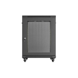 RACK CABINET 19" FREE-STANDING 15U/600X800 (FLAT PACK) WITH MESH DOOR BLACK LANBERG