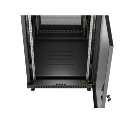 RACK CABINET 19" FREE-STANDING 15U/600X800 (FLAT PACK) WITH MESH DOOR BLACK LANBERG