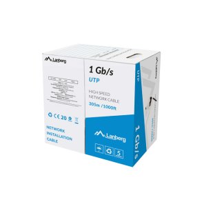 LAN CABLE 1GB/S 305M SOLID CCA BLACK LANBERG