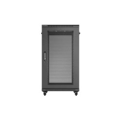 RACK CABINET 19" FREE-STANDING 22U/600X800 (FLAT PACK) WITH MESH DOOR BLACK LANBERG