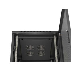 RACK CABINET 19" FREE-STANDING 22U/600X800 (FLAT PACK) WITH MESH DOOR BLACK LANBERG