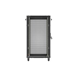 RACK CABINET 19" FREE-STANDING 22U/600X800 (FLAT PACK) WITH MESH DOOR BLACK LANBERG