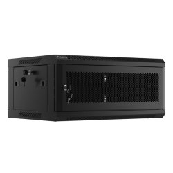RACK CABINET 19" WALL-MOUNT 4U/600X450 (FLAT PACK) WITH PERFORATED DOOR BLACK LANBERG