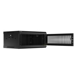RACK CABINET 19" WALL-MOUNT 4U/600X450 (FLAT PACK) WITH PERFORATED DOOR BLACK LANBERG