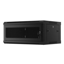 RACK CABINET 19" WALL-MOUNT 4U/600X450 (FLAT PACK) WITH PERFORATED DOOR BLACK LANBERG