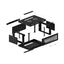 RACK CABINET 19" WALL-MOUNT 4U/600X450 (FLAT PACK) WITH PERFORATED DOOR BLACK LANBERG