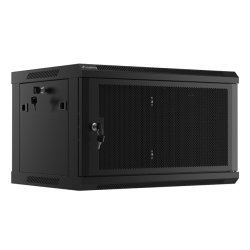 RACK CABINET 19" WALL-MOUNT 6U/600X450 (FLAT PACK) WITH PERFORATED DOOR BLACK LANBERG