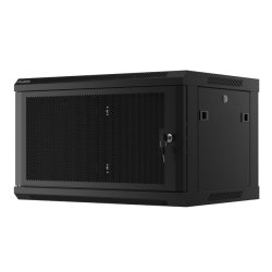 RACK CABINET 19" WALL-MOUNT 6U/600X450 (FLAT PACK) WITH PERFORATED DOOR BLACK LANBERG