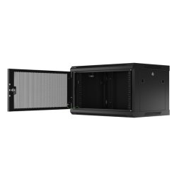 RACK CABINET 19" WALL-MOUNT 6U/600X450 (FLAT PACK) WITH PERFORATED DOOR BLACK LANBERG
