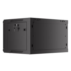 RACK CABINET 19" WALL-MOUNT 6U/600X450 (FLAT PACK) WITH PERFORATED DOOR BLACK LANBERG