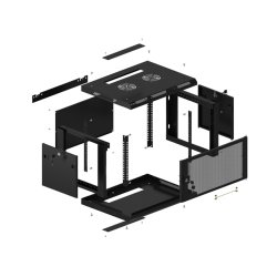 RACK CABINET 19" WALL-MOUNT 6U/600X450 (FLAT PACK) WITH PERFORATED DOOR BLACK LANBERG