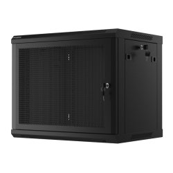 RACK CABINET 19" WALL-MOUNT 9U/600X450 (FLAT PACK) WITH PERFORATED DOOR BLACK LANBERG