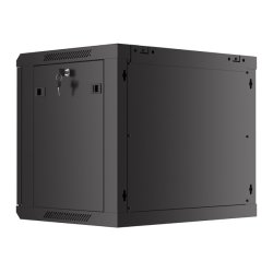 RACK CABINET 19" WALL-MOUNT 9U/600X450 (FLAT PACK) WITH PERFORATED DOOR BLACK LANBERG