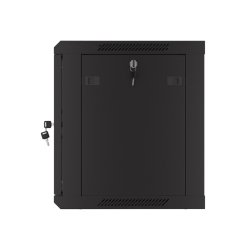RACK CABINET 19" WALL-MOUNT 9U/600X450 (FLAT PACK) WITH PERFORATED DOOR BLACK LANBERG