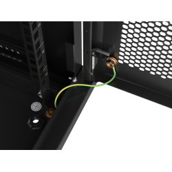 RACK CABINET 19" WALL-MOUNT 9U/600X450 (FLAT PACK) WITH PERFORATED DOOR BLACK LANBERG