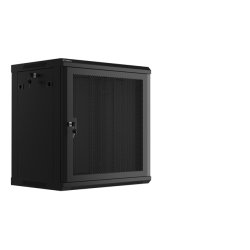 RACK CABINET 19" WALL-MOUNT 12U/600X450 (FLAT PACK) WITH PERFORATED DOOR BLACK LANBERG