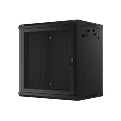 RACK CABINET 19" WALL-MOUNT 12U/600X450 (FLAT PACK) WITH PERFORATED DOOR BLACK LANBERG