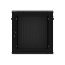 RACK CABINET 19" WALL-MOUNT 12U/600X450 (FLAT PACK) WITH PERFORATED DOOR BLACK LANBERG