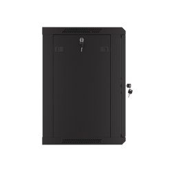 RACK CABINET 19" WALL-MOUNT 12U/600X450 (FLAT PACK) WITH PERFORATED DOOR BLACK LANBERG