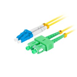 FIBER OPTIC PATCHCORD SM LC/UPC-SC/APC DUPLEX 0.5M LSZH G657A1 3.0MM YELLOW LANBERG