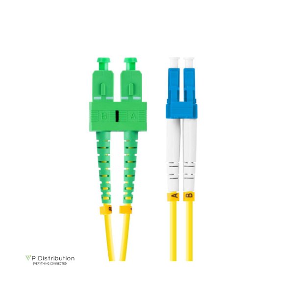 FIBER OPTIC PATCHCORD SM LC/UPC-SC/APC DUPLEX 2M LSZH G657A1 3.0MM YELLOW LANBERG