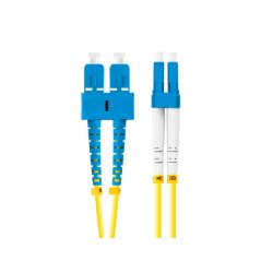 FIBER OPTIC PATCHCORD SM SC/UPC-LC/UPC DUPLEX 0.5M LSZH G657A1 3.0MM YELLOW LANBERG
