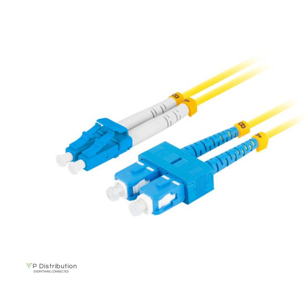 FIBER OPTIC PATCHCORD SM SC/UPC-LC/UPC DUPLEX 0.5M LSZH G657A1 3.0MM YELLOW LANBERG