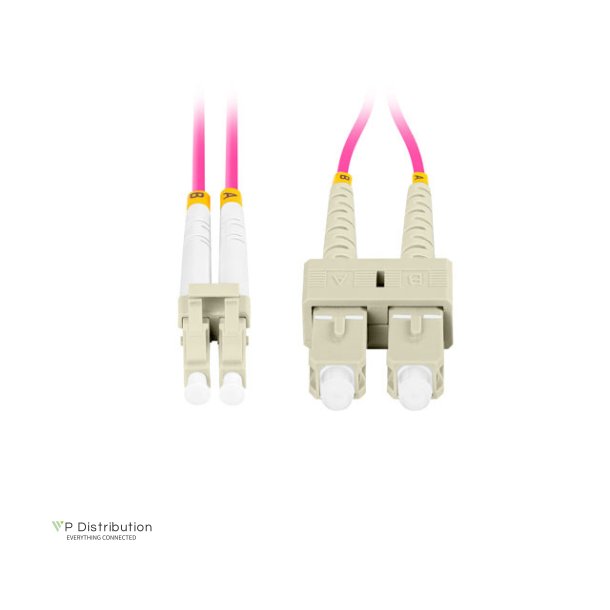 FIBER OPTIC PATCHCORD MM LC/UPC-SC/UPC DUPLEX 0.5M LSZH OM4 50/125 3.0MM VIOLET LANBERG