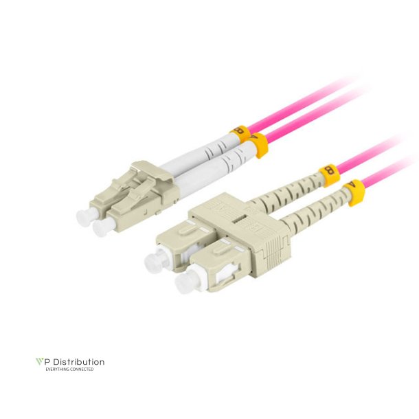 FIBER OPTIC PATCHCORD MM LC/UPC-SC/UPC DUPLEX 5M LSZH OM4 50/125 3.0MM VIOLET LANBERG