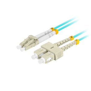FIBER OPTIC PATCHCORD MM LC/UPC-SC/UPC DUPLEX 0.5M LSZH OM3 50/125 3.0MM AQUA LANBERG