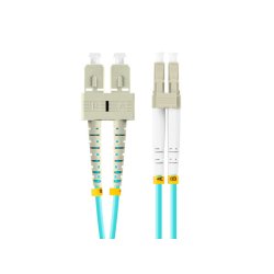 FIBER OPTIC PATCHCORD MM LC/UPC-SC/UPC DUPLEX 1M LSZH OM3 50/125 3.0MM AQUA LANBERG