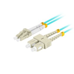 FIBER OPTIC PATCHCORD MM LC/UPC-SC/UPC DUPLEX 2M LSZH OM3 50/125 3.0MM AQUA LANBERG