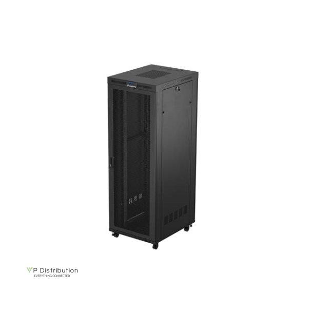 RACK CABINET 19" FREE-STANDING 47U/800X1000 (FLAT PACK) WITH MESH DOOR LCD BLACK LANBERG V2