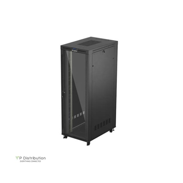 RACK CABINET 19" FREE-STANDING 47U/800X1200 (FLAT PACK) WITH GLASS DOOR LCD BLACK LANBERG V2