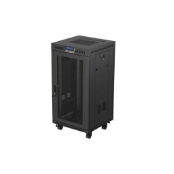 RACK CABINET 19" FREE-STANDING 22U/600X600 (FLAT PACK) WITH MESH DOOR LCD BLACK LANBERG V2