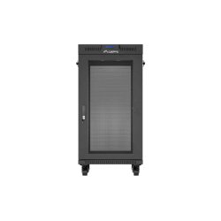 RACK CABINET 19" FREE-STANDING 22U/600X600 (FLAT PACK) WITH MESH DOOR LCD BLACK LANBERG V2