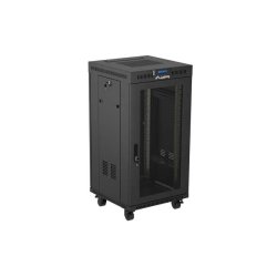 RACK CABINET 19" FREE-STANDING 22U/600X600 (FLAT PACK) WITH MESH DOOR LCD BLACK LANBERG V2
