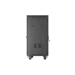 RACK CABINET 19" FREE-STANDING 22U/600X600 (FLAT PACK) WITH MESH DOOR LCD BLACK LANBERG V2