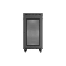 RACK CABINET 19" FREE-STANDING 22U/600X600 (FLAT PACK) WITH MESH DOOR LCD BLACK LANBERG V2