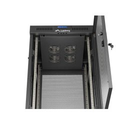 RACK CABINET 19" FREE-STANDING 22U/600X600 (FLAT PACK) WITH MESH DOOR LCD BLACK LANBERG V2