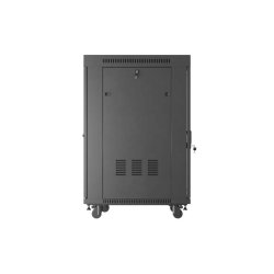 RACK CABINET 19" FREE-STANDING 22U/600X800 (FLAT PACK) WITH GLASS DOOR LCD BLACK LANBERG V2