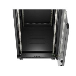 RACK CABINET 19" FREE-STANDING 22U/600X800 (FLAT PACK) WITH GLASS DOOR LCD BLACK LANBERG V2