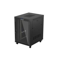 RACK CABINET 19" FREE-STANDING 22U/800X1000 (FLAT PACK) WITH GLASS DOOR LCD BLACK LANBERG V2
